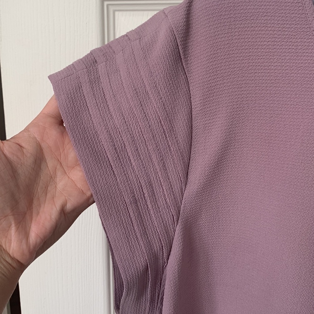 Lavender Ruffle Cap Sleeve Top - Picture 2 of 7